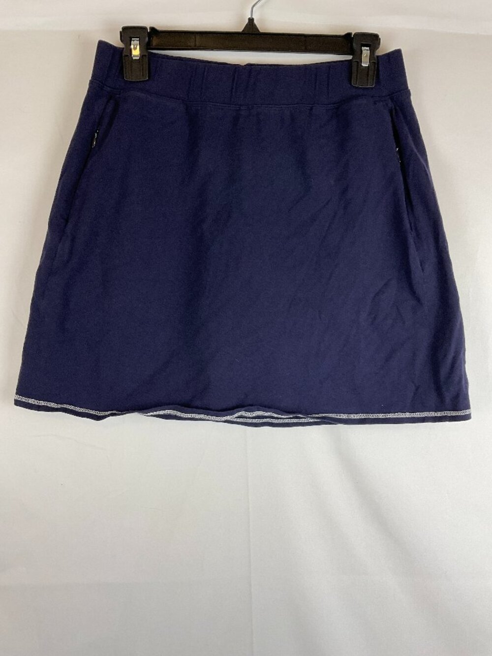 Spartina 449 Skort M Navy Blue Elastic Waist Zipper Pockets
